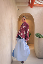SAND DENIM SKIRT