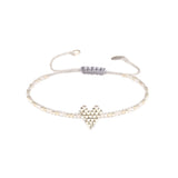 Brazalete Heartsy Row Plateado