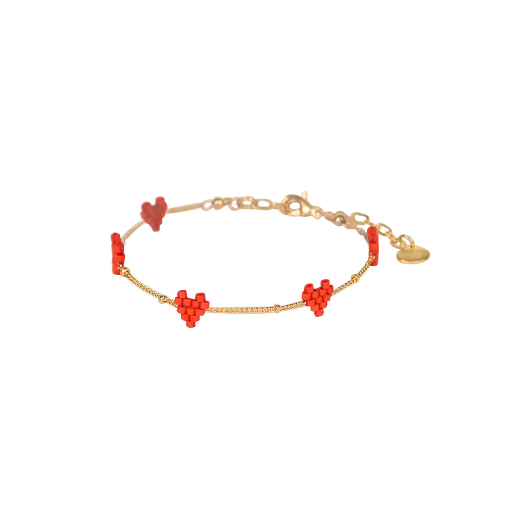 Brazalete Heartsy Chain Rojo