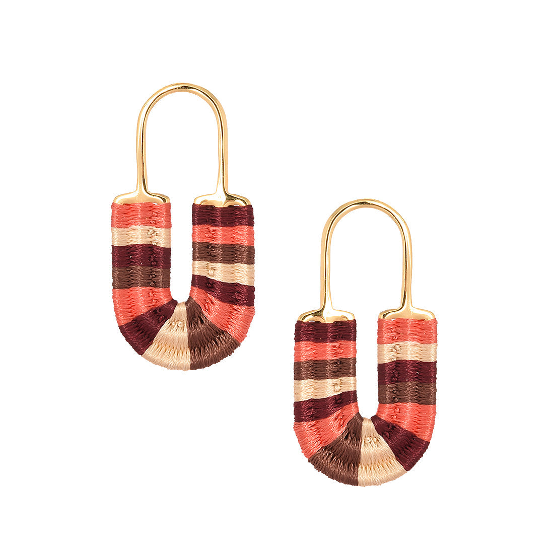 Aretes Afrika Lock Coral/Café