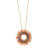 Collar Fringe Sun Largo Cobre/Ambar
