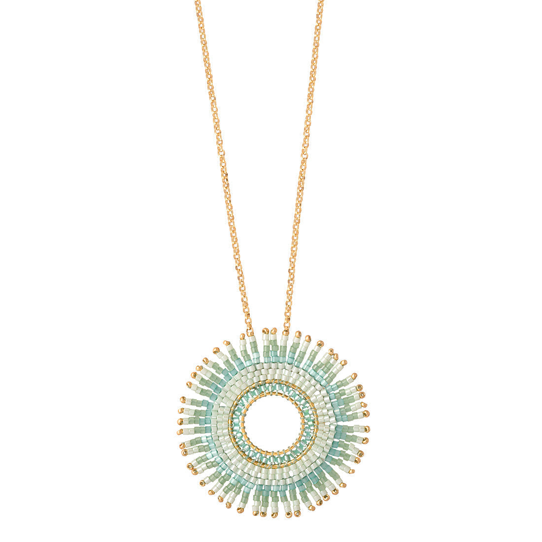 Collar Fringe Sun Largo Menta