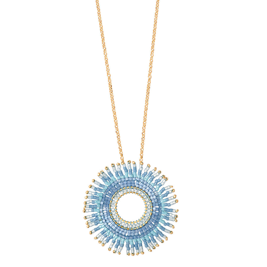 Collar Fringe Sun Largo Azul