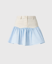 SAND STRIPE MINI SKIRT (SKY)