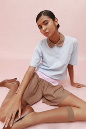 STRIPE SHORT (COFFEE)