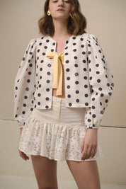 SAND LACE MINISKIRT