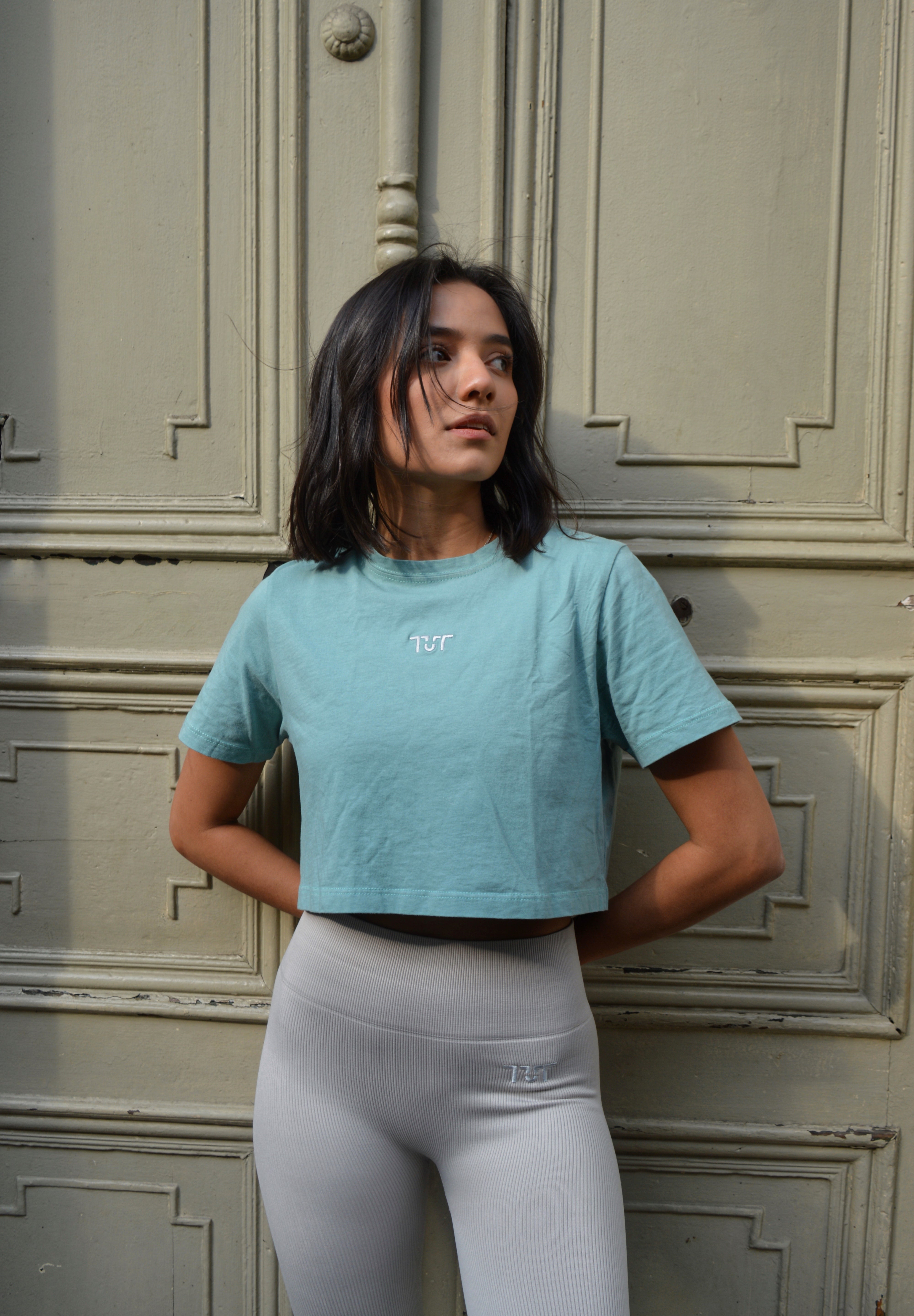 Oversized Cropped T-shirt Mint
