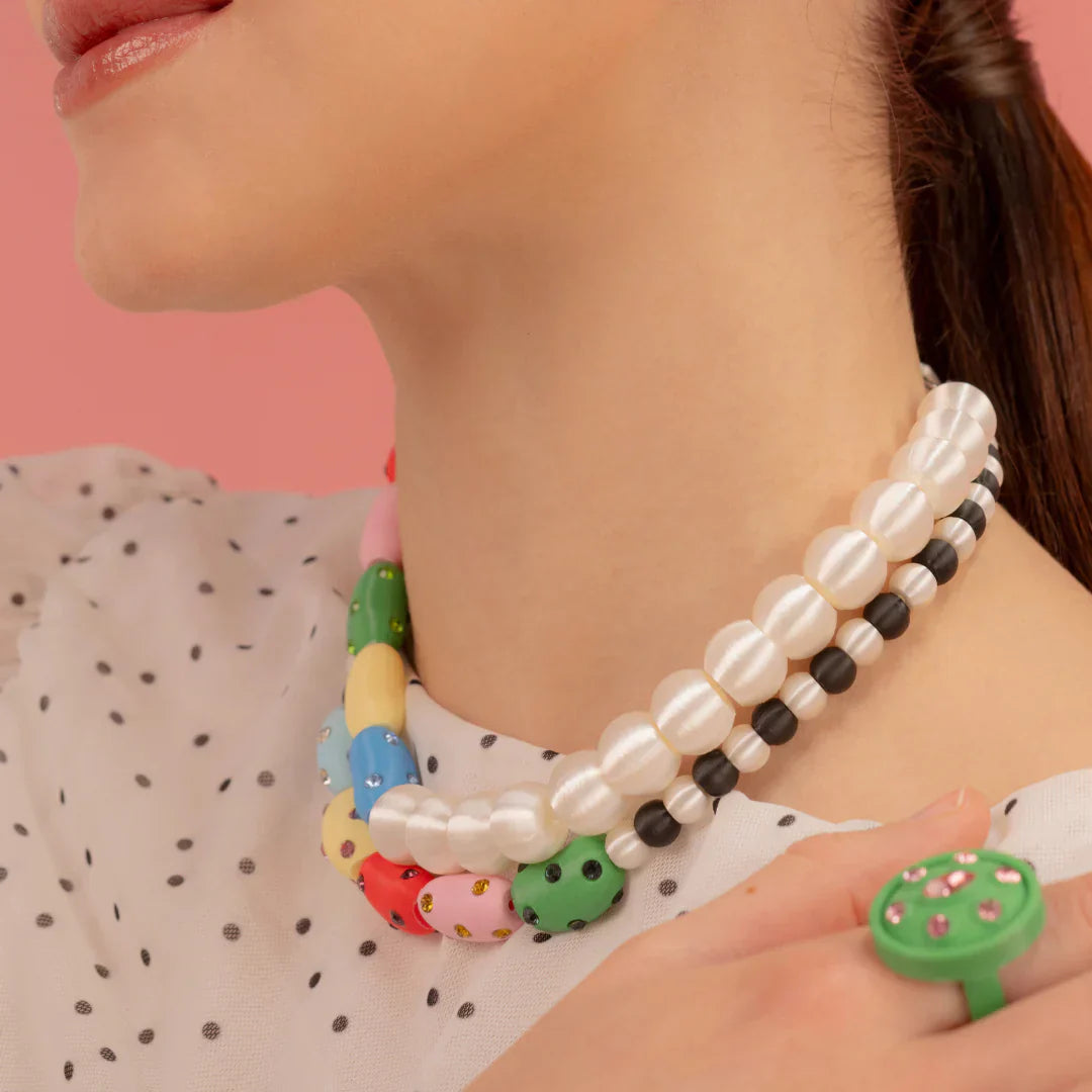 COLLAR DE GOMAS CON MAXI PERLAS