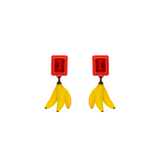 ARETES CRISTAL CON DIJE DE BANANO