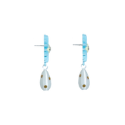ARETES DE MARGARITA CON DIJE DE PERLA