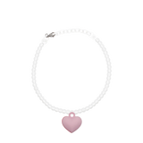 COLLAR CON CADENA DE PERLAS Y DIJE DE RELICARIO
