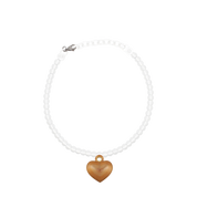 COLLAR CON CADENA DE PERLAS Y DIJE DE RELICARIO