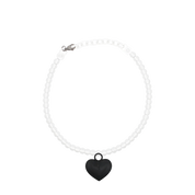 COLLAR CON CADENA DE PERLAS Y DIJE DE RELICARIO