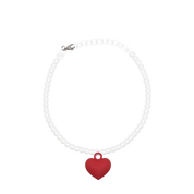 COLLAR CON CADENA DE PERLAS Y DIJE DE RELICARIO