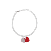 COLLAR CON CADENA DE PERLAS Y DIJE DE RELICARIO